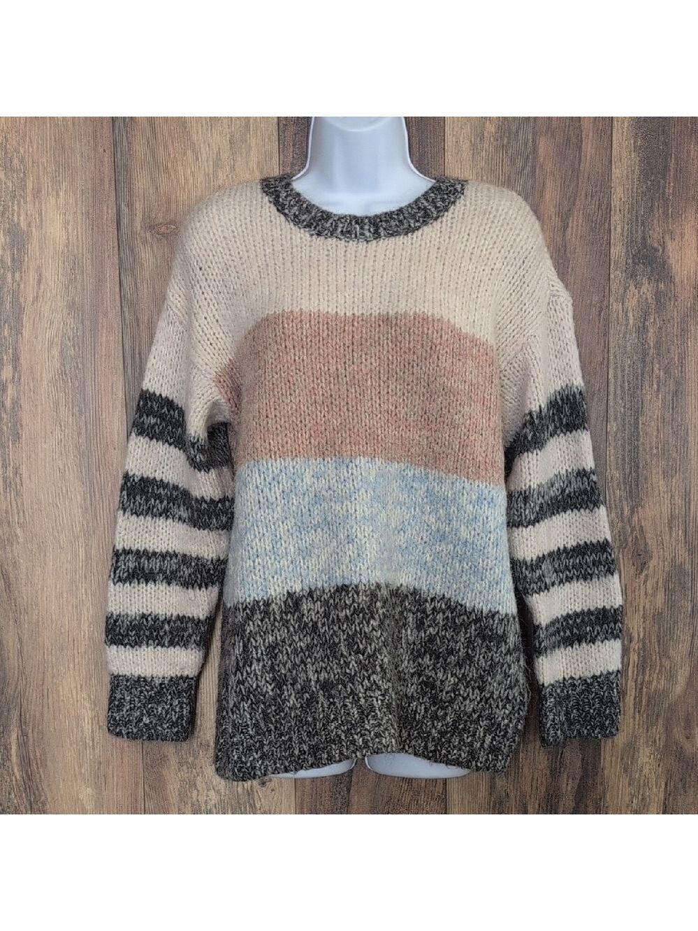 American Eagle Outfitters Jegging Fit Chunky Colorblock Sweater M H117